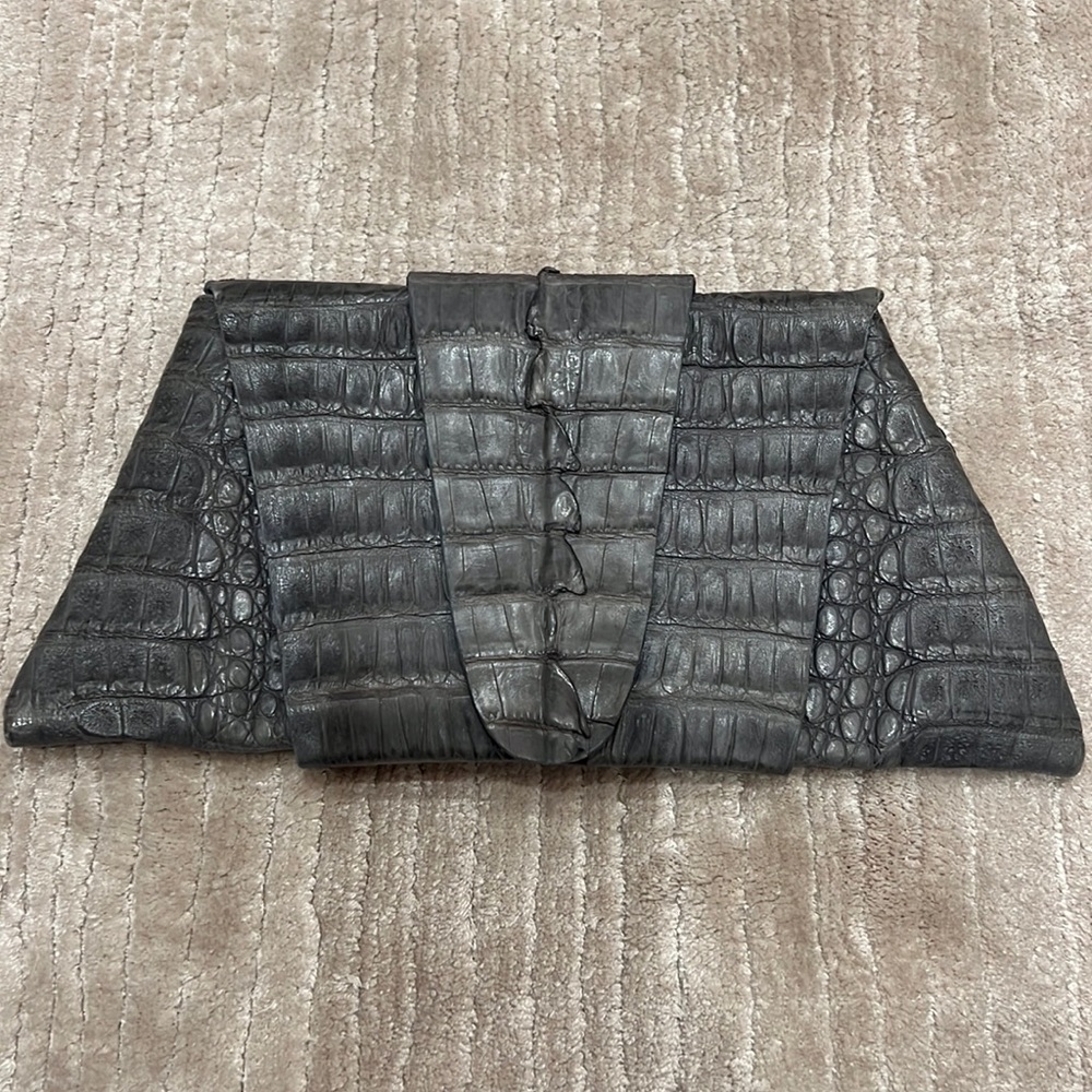 Juliette Jake Faux Crocodile Clutch